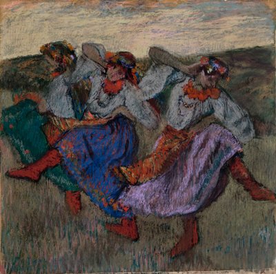 Orosz táncosok, 1899 körül (pasztell, pauszpapír, kartonra szerelve) alkotó: Edgar Degas