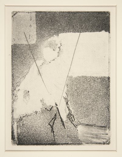 Ülő nő motorháztetőben és kendőben, 1879 körül (rézkarc és akvatinta) alkotó: Edgar Degas