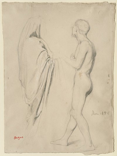 Tanulmány "Dante és Vergilius" számára, 1856-57 körül alkotó: Edgar Degas