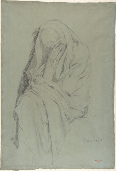 Tanulmány az Öreg olasz nőhöz (előlap); redőtanulmány (hátlap) alkotó: Edgar Degas