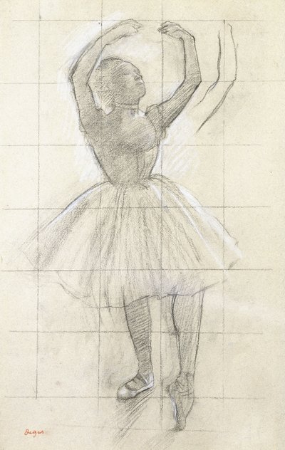 Tanulmány egy táncos pózhoz, fényképről, 1874 körül alkotó: Edgar Degas