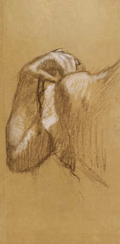 Tanulmány egy karról, 1895-90 körül (barna és fehér pasztell barnás pauszpapíron) alkotó: Edgar Degas