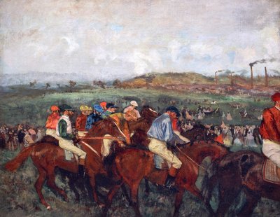 Az úriemberek versenye, a rajt előtt alkotó: Edgar Degas