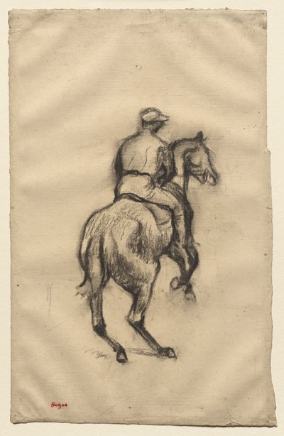 The Jockey, 1885-1900 körül (faszén papíron) alkotó: Edgar Degas