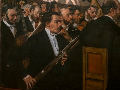 Az Operazenekar (részlet). 1870. Olaj, vászon. alkotó: Edgar Degas