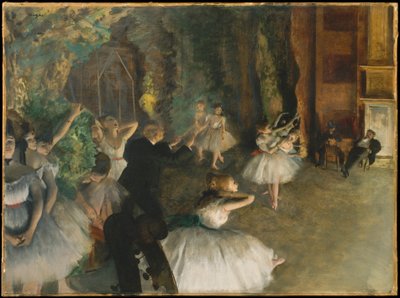 Balettpróba a színpadon alkotó: Edgar Degas