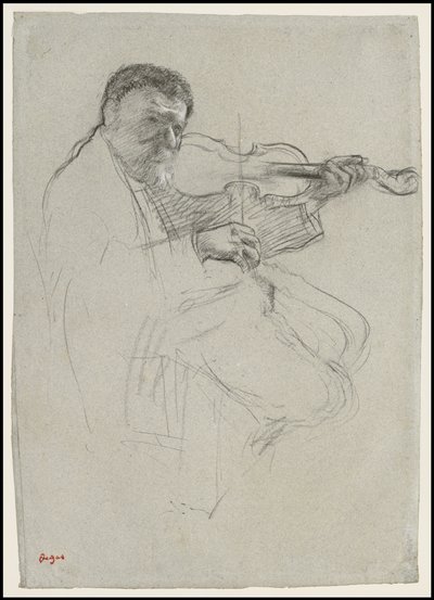 A hegedűs, Tanulmány a "Próbához", 1879 körül alkotó: Edgar Degas