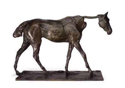 Telivér ló, gyaloglás; Telivér lójárás alkotó: Edgar Degas