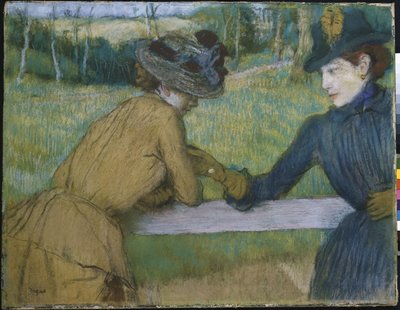 Két nő egy kerítéssínre támaszkodva alkotó: Edgar Degas