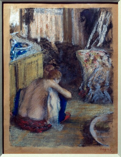Pasztellben guggoló nő Edgar Degas monotípiáján (1834-1917) 1877 V. 0,18x0,14 m Párizs, Muse d