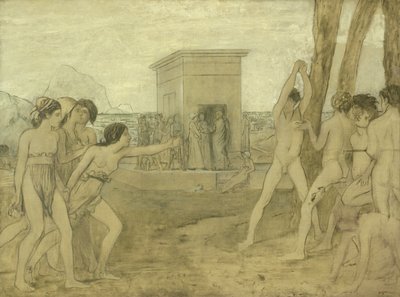 Fiatal Spartan Girls Challenging Boys, 1860 körül alkotó: Edgar Degas