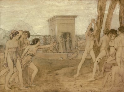 Fiatal Spartan Girls Challenging Boys, c. 1860. alkotó: Edgar Degas