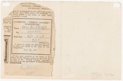 Felterjesztés egy újság pályázati szerkesztőjéhez, 1917 alkotó: Edgar Fryer