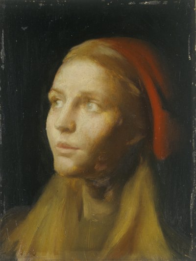 Tanulmány egy lány fejéről (olaj, vászon) alkotó: Edgar Herbert Thomas