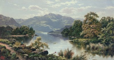 Tójelenet Észak-Walesben alkotó: Edgar Longstaffe