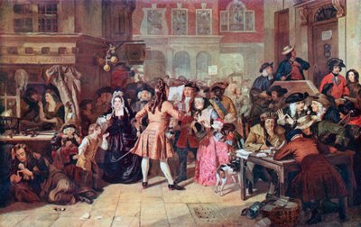 A déltengeri buborék: Change Alley 1720-ban (színes litográfia) alkotó: Edgar Melville (after) Ward