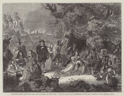 Highgate Fields a nagy londoni tűzvész idején, 1666-ban alkotó: Edgar Melville Ward