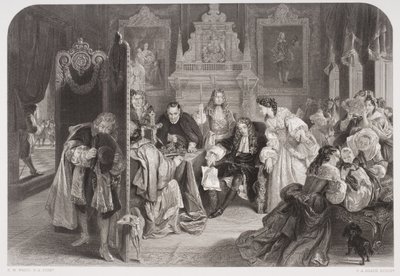 II. Jakab (1633-1701) hírt kapott az Orange Herceg partraszállásáról, amelyet F.A. Heath vésett alkotó: Edgar Melville Ward