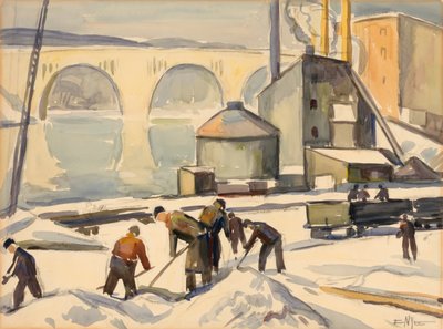 C.W.A.-munkás a Key Bridge-nél alkotó: Edgar Nye