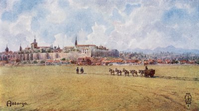Észak-Spanyolország: Astorga, Délkeletről (színes litho) alkotó: Edgar T. A. Wigram