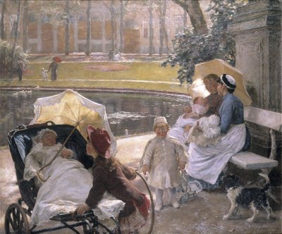 A park sarkában (olaj, vászon) alkotó: Edgard Farasyn