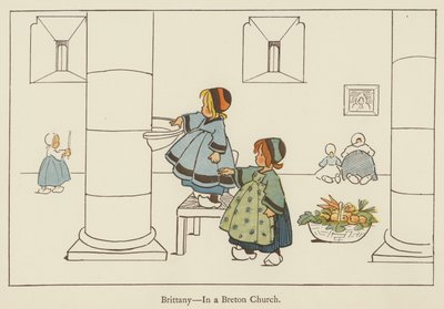 Bretagne, egy breton templomban alkotó: Edith Farmiloe