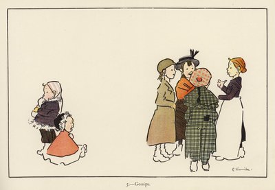 Pletykák (színes litó) alkotó: Edith Farmiloe