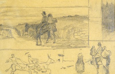 Egy ír kocsi (ceruza papíron) alkotó: Edith Oenone Anna Somerville
