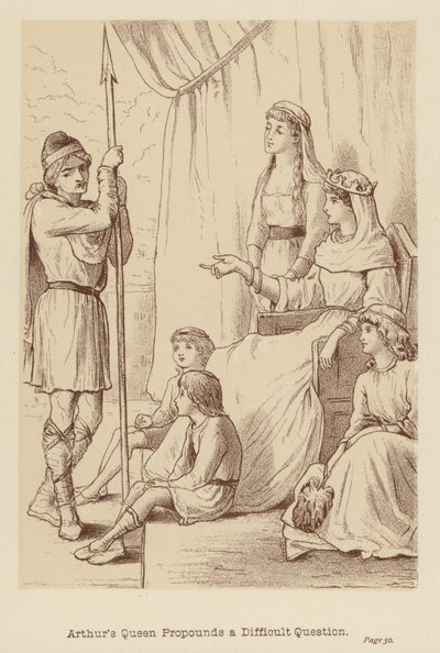 Arthur királynője nehéz kérdést tesz fel (litográfia) alkotó: Edith Scannell
