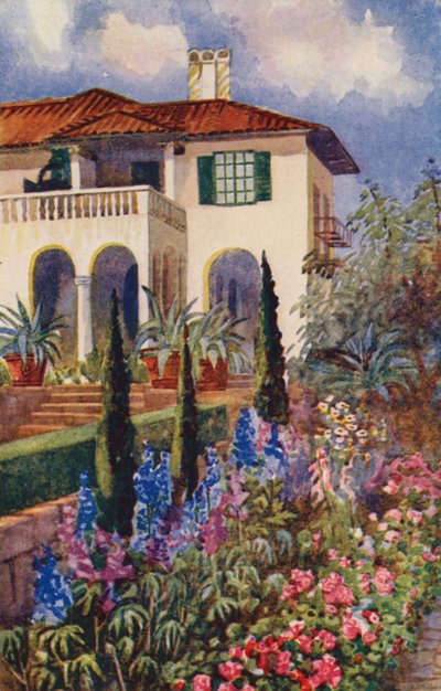 A kert sarka a Villa Arcadia-ban, Johannesburg (színes litó) alkotó: Edith Struben