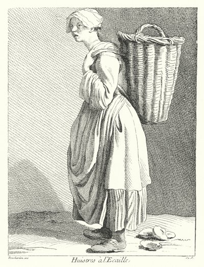Osztriga eladó (metszet) alkotó: Edmé (after) Bouchardon