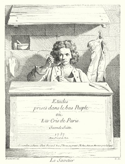 A Cobbler (metszet) alkotó: Edmé (after) Bouchardon