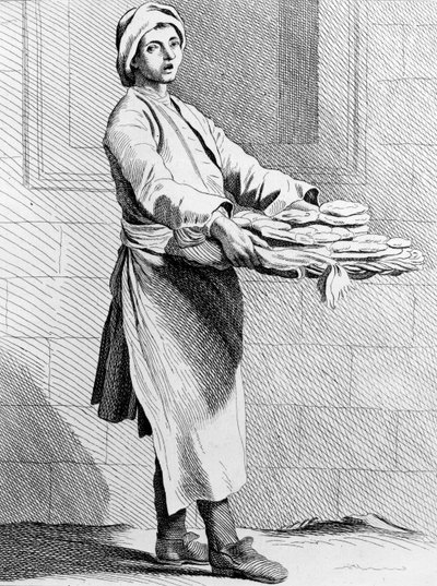 Hot Pies, 1737, a francia iskola metszete (XVIII. század) alkotó: Edmé Bouchardon
