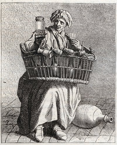 A konyakkereskedő - Pepetit metier de Paris (Tanulmányok az alsó népről, avagy a párizsi válságról) - Edme Bouchardon (1698-1762) metszet alkotó: Edmé Bouchardon