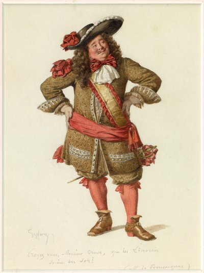 Monsieur de Pourceaugnac portréja, 1870 körül (akvarell) alkotó: Edmond Aime Florentin Geffroy