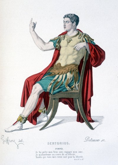 Pompee karaktere a Sertorius - Full Theatre című színházi darabban: (Corneille-darabok gyűjteménye) Geffroy rajza, Delanoux metszete - szerk. Laplace, Sanchez et Cie, Párizs 1884 alkotó: Edmond Aime Florentin Geffroy