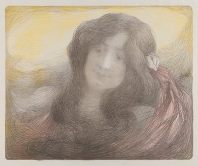 Hosszú hajú lány c. 1898. alkotó: Edmond-François Aman-Jean