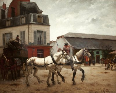Egy buszmegálló a Place de Passy-n alkotó: Edmond Georges Grandjean