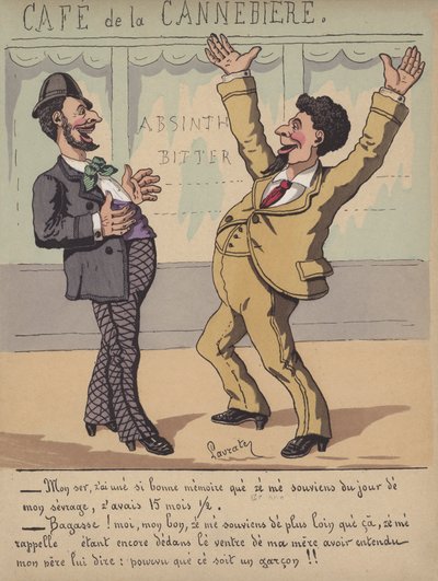 Beszélgetés a kávézón kívül (színes litó) alkotó: Edmond Lavrate