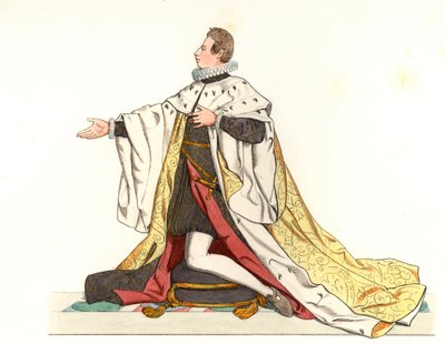 Cosme II de Medicis (1590-1621), Toszkána nagyhercege (Olaszország) – Litográfia Edmond Lechevallier-Chevignard (1825-1902) illusztrációja alapján, a „Historical Costumes of the XVI. alkotó: Edmond Lechevallier Chevignard