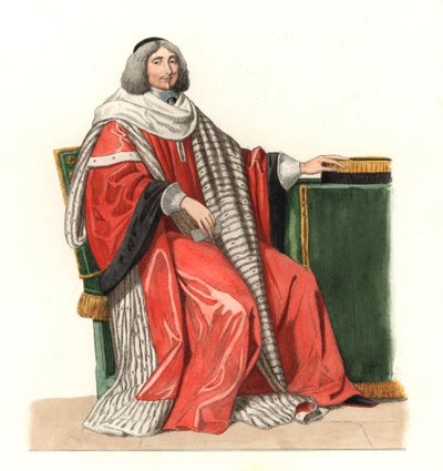 Jean Antoine de Mesme (1661-1723), Irval ura, Avaux grófja, 17. századi francia magisztrátus, Philippe de Champaigne (1602-1674) 1653-as festménye után - litográfia Edmond Lechevallier-Chevignard (1825-1902) illusztrációja alapján, extrac. alkotó: Edmond Lechevallier Chevignard
