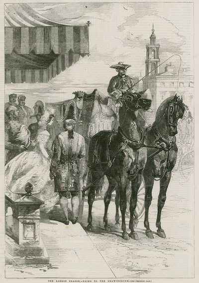 A londoni szezon - szalonba járás (metszet) alkotó: Edmond Morin