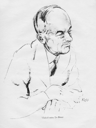 Dr. Edvard Benes, csehszlovák államférfi, 1935. alkotó: Edmond Xavier Kapp