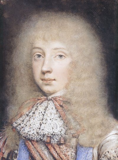 Edward Stuart portréja, mellhossz, hullámzó hajjal és csipkekészlettel, alkotó: Edmund Ashfield