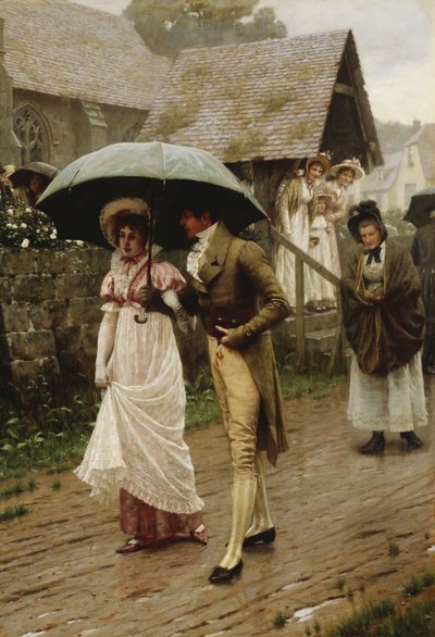 Egy nedves vasárnap reggel, 1896 alkotó: Edmund Blair Leighton