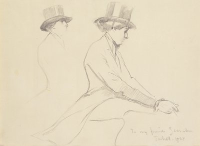 Lovas figurák (ceruza, papír) alkotó: Edmund Charles Tarbell