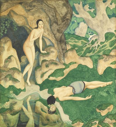 Echo és Nárcisz (akvarell és gouache, papír) alkotó: Edmund Dulac