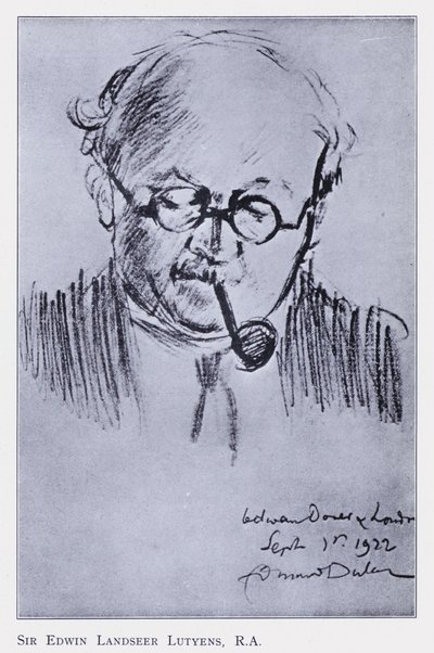 Sir Edwin Landseer Lutyens, illusztráció a Souvenir of The Queens Dolls House-hoz (Oxley alkotó: Edmund Dulac
