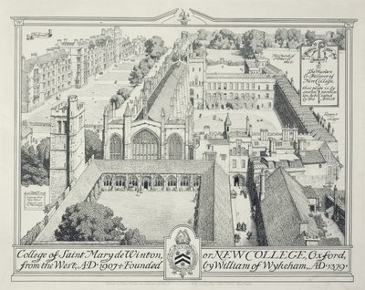 A St Mary de Winton College vagy New College, 1928 alkotó: Edmund Hort New