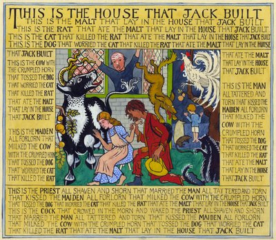 A ház, amit Jack épített, 1935 körül (gouache papíron) alkotó: Edmund Hunter